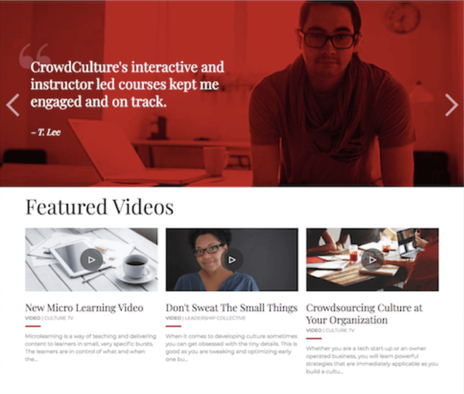 Course catalog example from Thought Industries